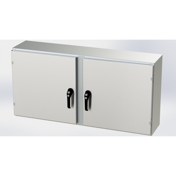 3 Point Latch with Padlock Handle Electrical Enclosures, 24 in H, 10 in D, 48 in W